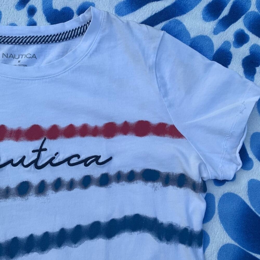 Nautica Patriotic Logo Tie Dye Short Sleeve Cotton Tee ๐บ๐ธ NWOT - Picture 13 of 15
